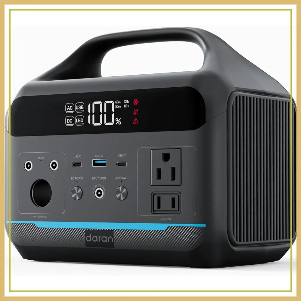 600W(1200W Surge) Portable Power Station 288Wh LiFePO4 Battery Solar Generator with AC/DC Outlets, 8.3LB for Camping RV Home Emergency
600W(1200W Surge) Portable Power Station 288Wh LiFePO4 Battery Solar Generator with AC/DC Outlets, 8.3LB for Camping RV Home Emergency