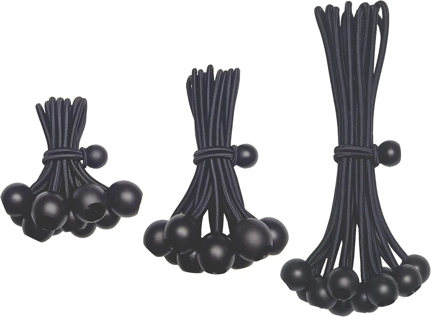 30 Pack Ball Bungee Cords, 4" 6" 9" Assorted Sizes, UV Resistant Elastic Tie Downs for Tarps Tents Canopies, Black
30 Pack Ball Bungee Cords, 4" 6" 9" Assorted Sizes, UV Resistant Elastic Tie Downs for Tarps Tents Canopies, Black