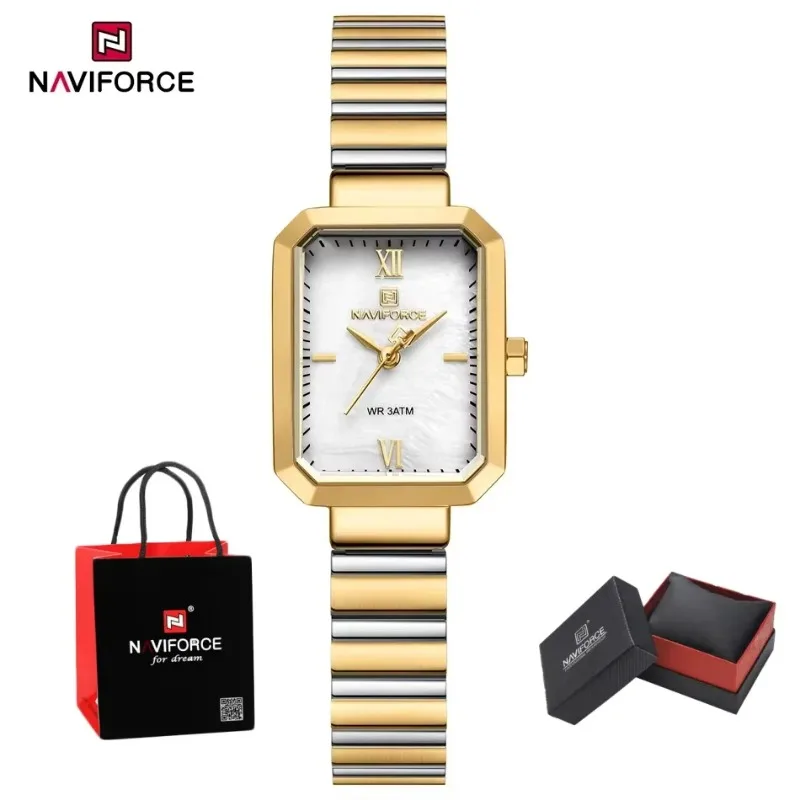 New Style NAVIFORCE Fashion Women's Watch Quartz Stainless Steel Band Wristwatches Ladies Elegant Waterproof Square Package Gift 
New Style NAVIFORCE Fashion Women's Watch Quartz Stainless Steel Band Wristwatches Ladies Elegant Waterproof Square Package Gift