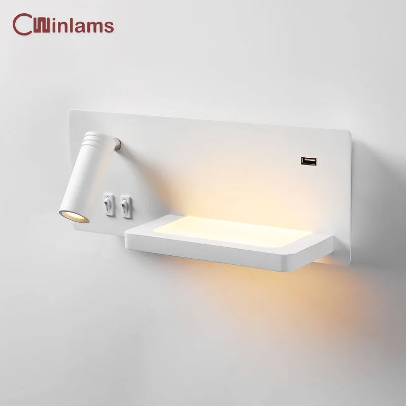 Indoor 4w+3w Wall Light 360-degree Rotatable Wireless Charging Reading Light Wall-mounted Spotlight USB Bedside Lighting Led
Indoor 4w+3w Wall Light 360-degree Rotatable Wireless Charging Reading Light Wall-mounted Spotlight USB Bedside Lighting Led