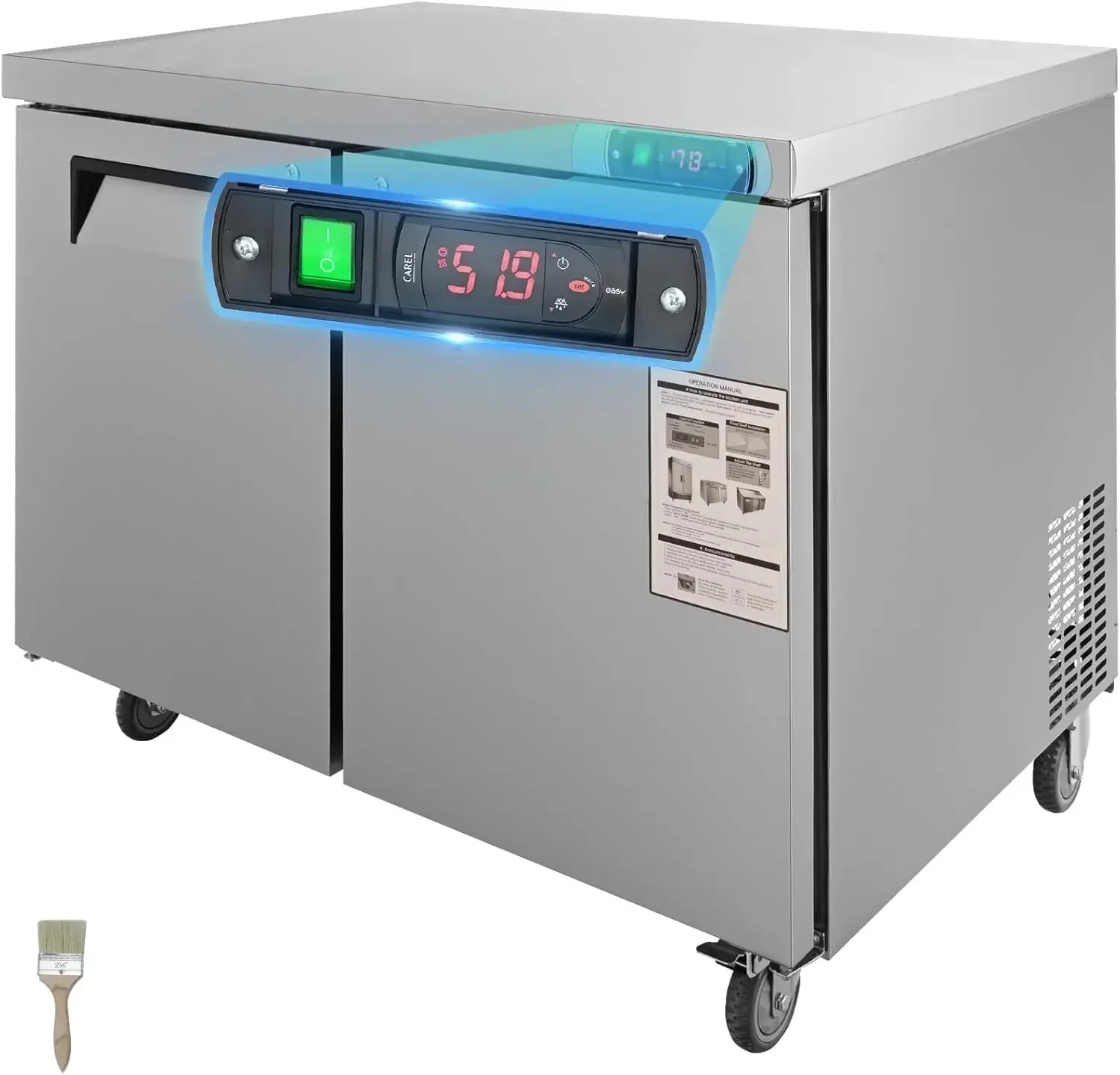 Commercial Refrigerator, 48" Worktop Undercounter Refrigerator, 12.85 Cu. Ft Thick Stainless Steel Refrigerated Prep Station
Commercial Refrigerator, 48" Worktop Undercounter Refrigerator, 12.85 Cu. Ft Thick Stainless Steel Refrigerated Prep Station