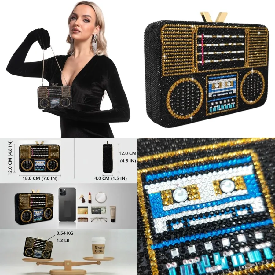 Retro Mini Crystal Clutch Purses for Women Luxury, Novelty Rhinestone Evening Bag, Formal Party Clutch Handbag
Retro Mini Crystal Clutch Purses for Women Luxury, Novelty Rhinestone Evening Bag, Formal Party Clutch Handbag