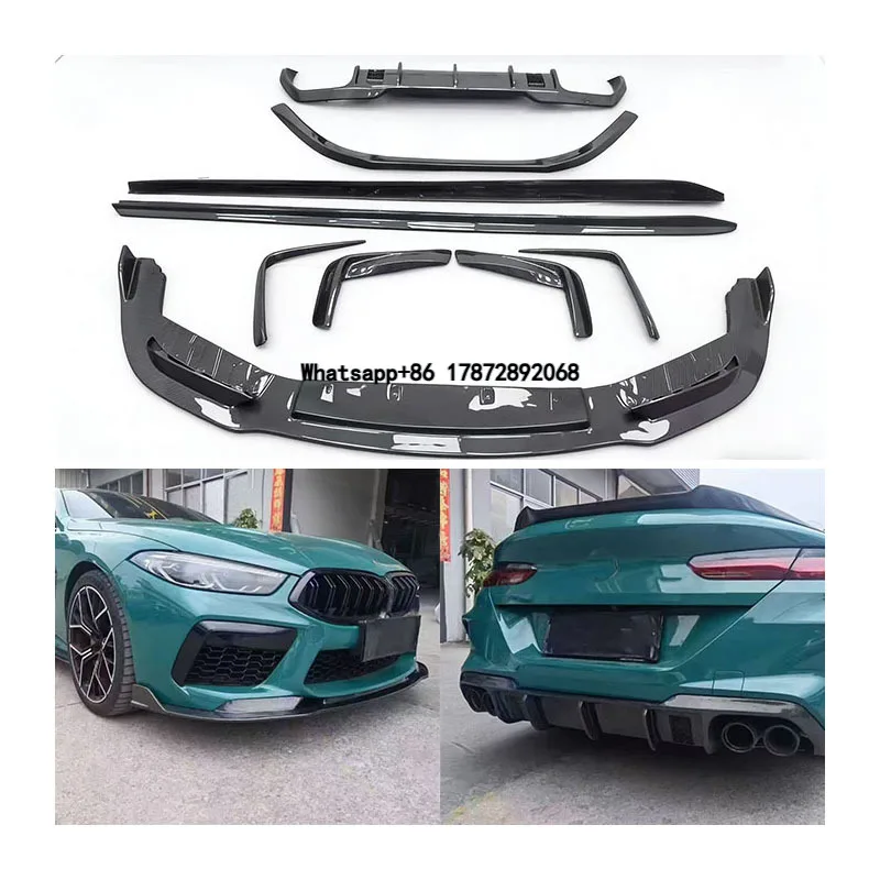 For M8 F91 F92 F93 Carbon Fiber V Model Front Bumper Lip Splitter Diffuser Side Skirt Kit
For M8 F91 F92 F93 Carbon Fiber V Model Front Bumper Lip Splitter Diffuser Side Skirt Kit