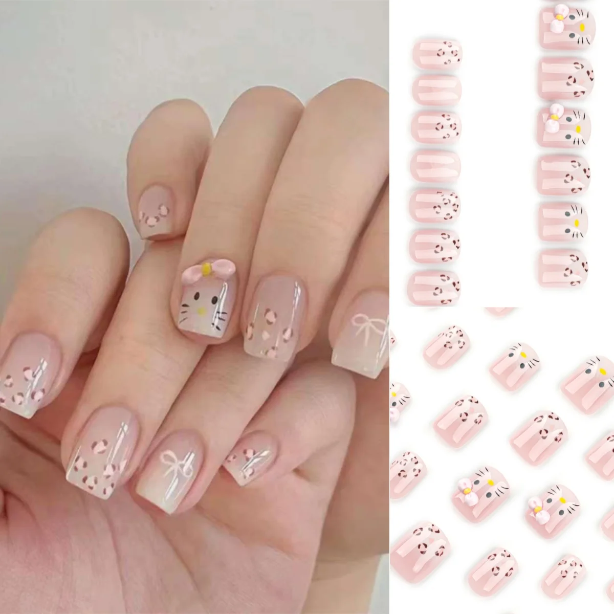 24Pcs Sweet Leopard Print Short Fake Cute Cat Press on Nails Set Removable Wearing False Nails Tips Decorated Nail Art Supplies
24Pcs Sweet Leopard Print Short Fake Cute Cat Press on Nails Set Removable Wearing False Nails Tips Decorated Nail Art Supplies