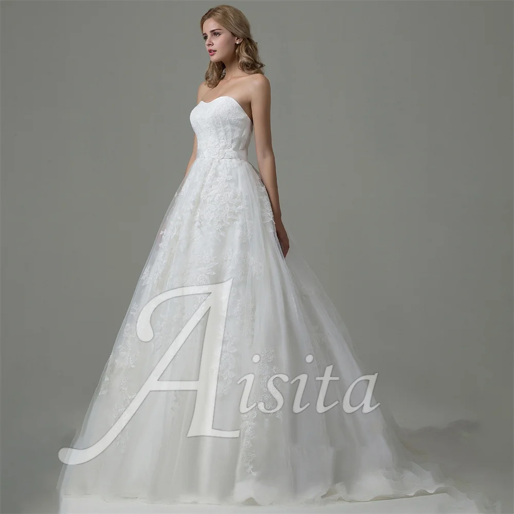 Elegant A-Line Wedding Dress Sweetheart Bride Dresses customized Lace Tulle Appliques Brides Wedding Dresses Vestidos Dresses
Elegant A-Line Wedding Dress Sweetheart Bride Dresses customized Lace Tulle Appliques Brides Wedding Dresses Vestidos Dresses