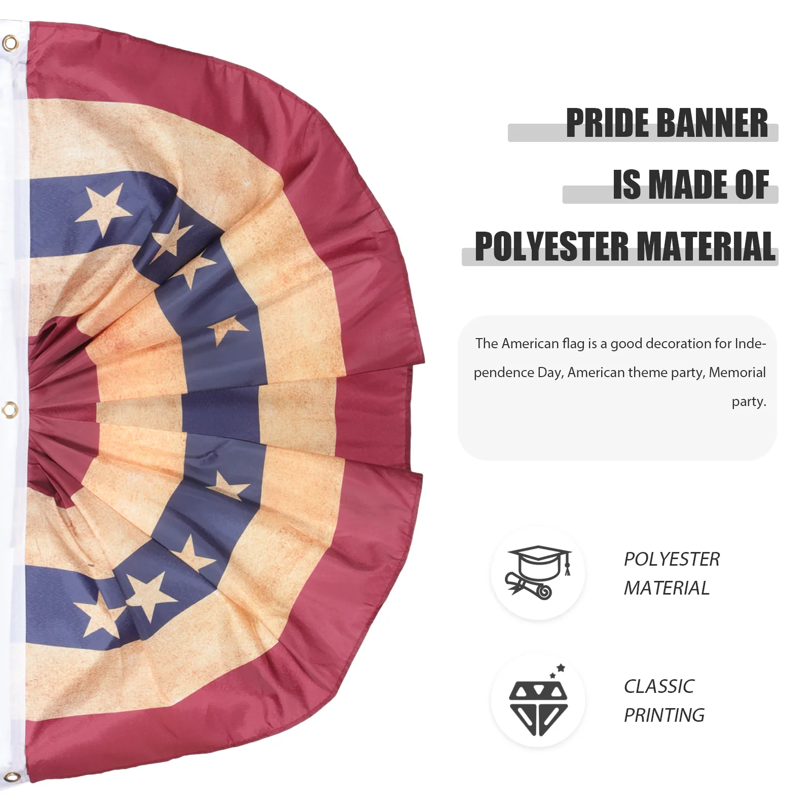 2pcs American Flags Independence Day Banner Decor Pleated Fan Shaped Bunting Polyester Outdoor Party Home Ornament
2pcs American Flags Independence Day Banner Decor Pleated Fan Shaped Bunting Polyester Outdoor Party Home Ornament