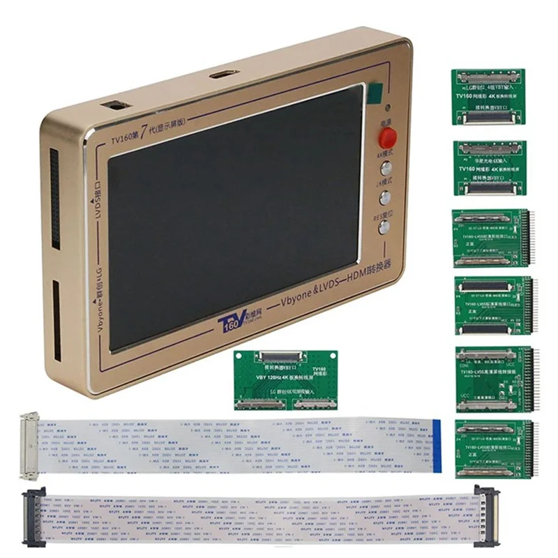 TV160 Motherboard Converter 7 Inch 1024X600 Display Test Tool 7Th Series Kit Generation Vbyone LVDS to HDMIS US Plug
TV160 Motherboard Converter 7 Inch 1024X600 Display Test Tool 7Th Series Kit Generation Vbyone LVDS to HDMIS US Plug