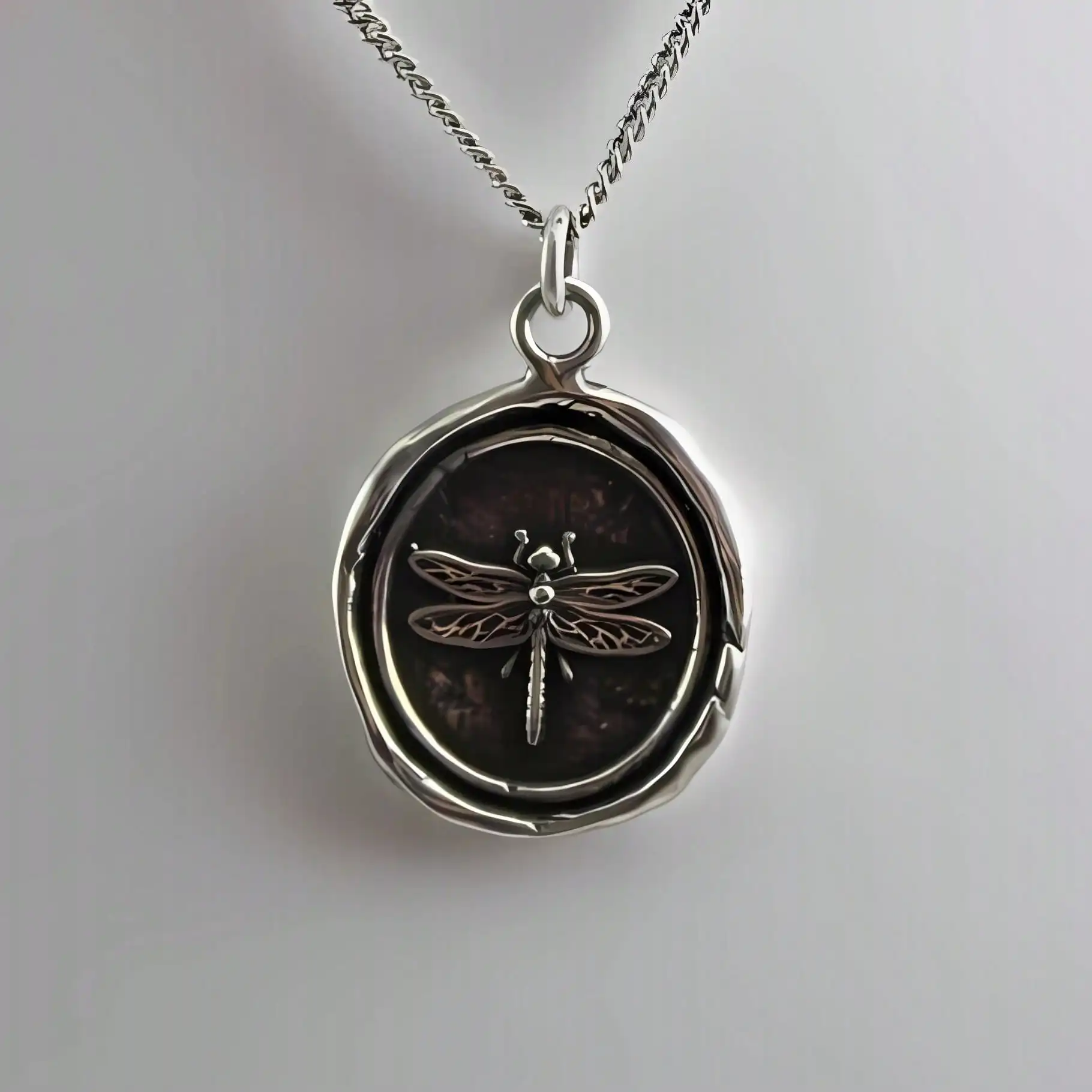 Dragonfly Wax Seal Pendant Necklace for Women, Rustic Nature-Inspired Statement Jewelry
Dragonfly Wax Seal Pendant Necklace for Women, Rustic Nature-Inspired Statement Jewelry