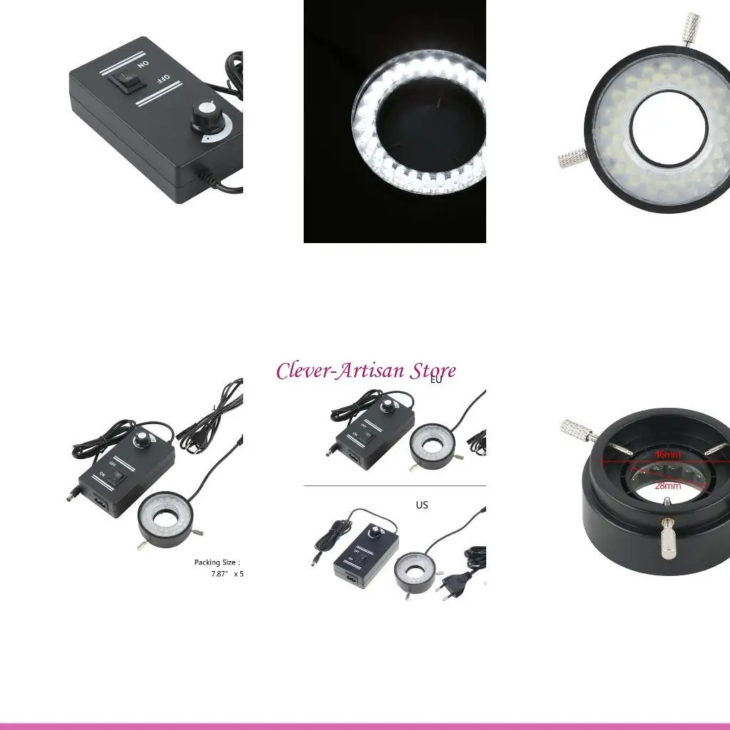 E06B 40-LED Adjustable Ring Light for Illuminator Lamp for Stereo Zoom Microscope Power Adapter Included 12V/7W White
E06B 40-LED Adjustable Ring Light for Illuminator Lamp for Stereo Zoom Microscope Power Adapter Included 12V/7W White