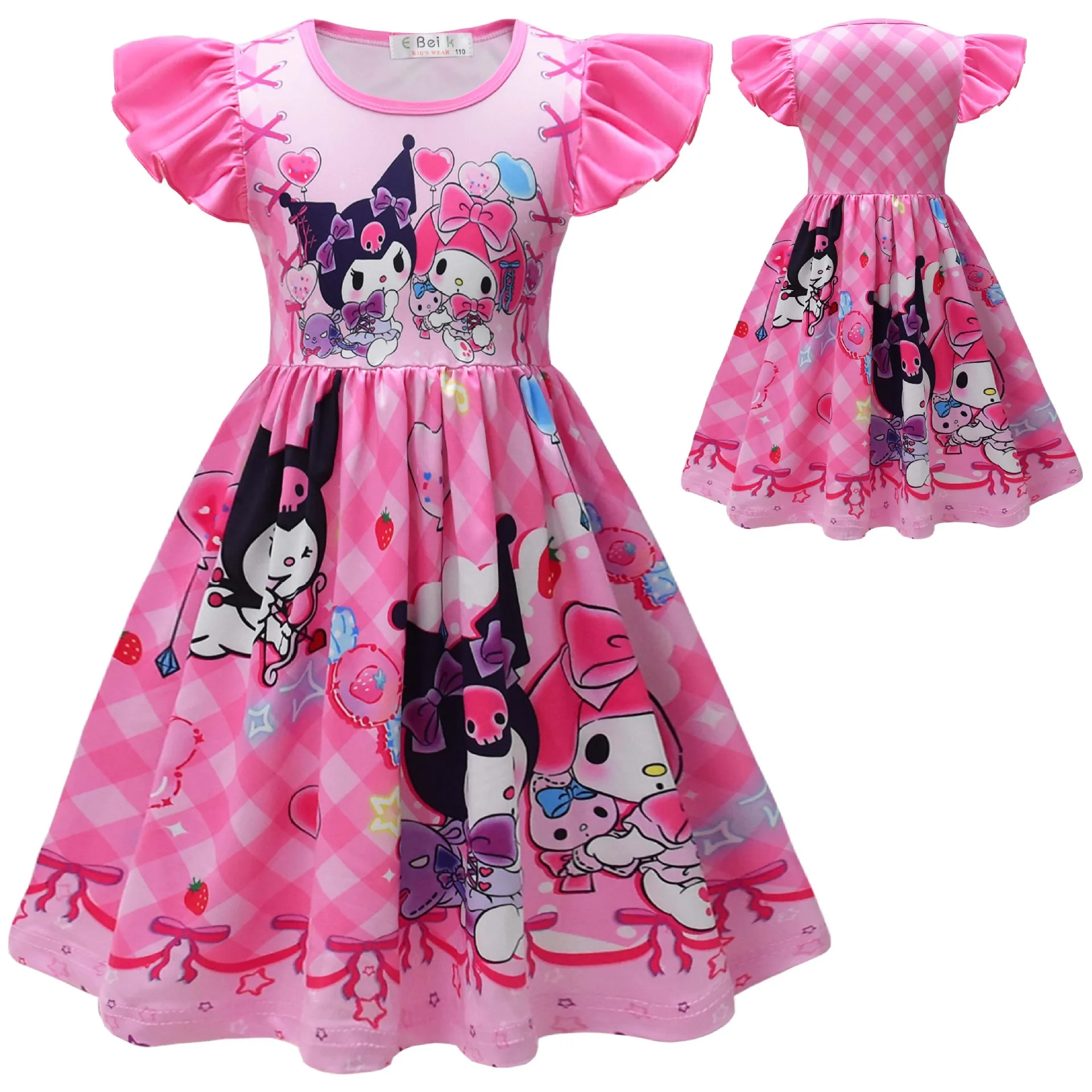 Cute Kuromi Melody Print Girls Princess Dress Kids Cosplay Outfit Birthday Party Flutter Sleeve Carnival Clothing 
Cute Kuromi Melody Print Girls Princess Dress Kids Cosplay Outfit Birthday Party Flutter Sleeve Carnival Clothing