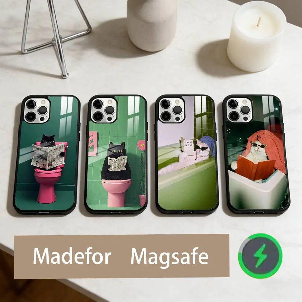 Bathroom Cat Reading on Toilet Phone Case For iPhone17,16,15,14,13,12,11 Plus,Pro Max Magnetic For Magsafe Wireless Charging
Bathroom Cat Reading on Toilet Phone Case For iPhone17,16,15,14,13,12,11 Plus,Pro Max Magnetic For Magsafe Wireless Charging
