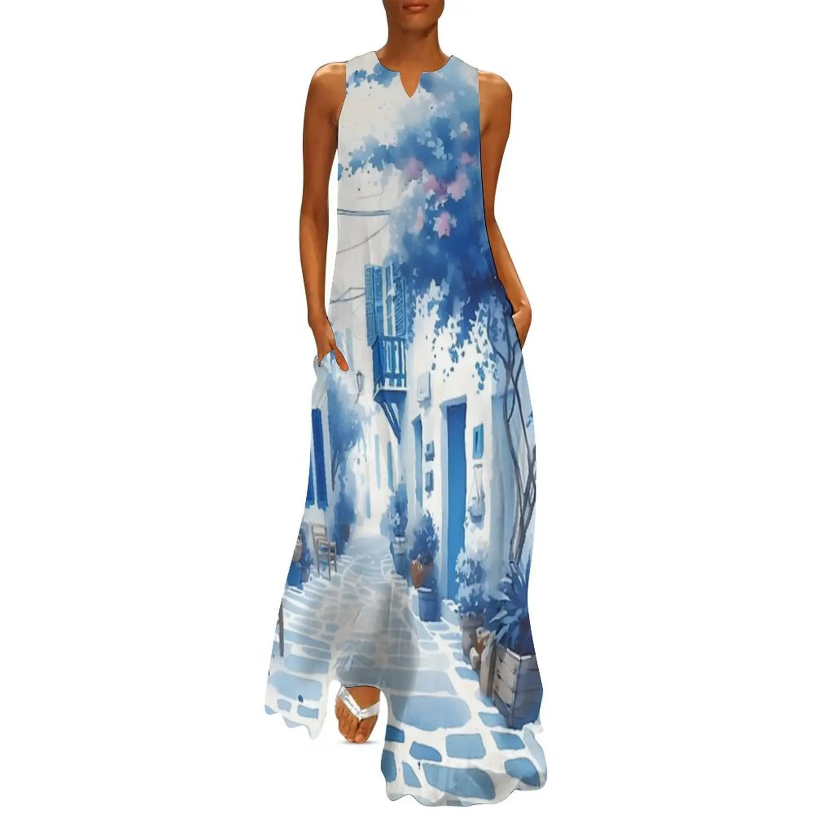 Greek Island Street Long Dress Aesthetic clothing Women's clothing party dresses women Clothing female 
Greek Island Street Long Dress Aesthetic clothing Women's clothing party dresses women Clothing female