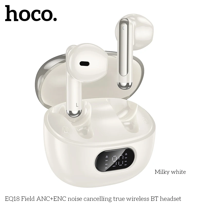 HOCO EQ18 ANC ENC Noise Cancelling True Wireless Earphone Bluetooth 5.4 Headset TWS with Digital Power Display charging box
HOCO EQ18 ANC ENC Noise Cancelling True Wireless Earphone Bluetooth 5.4 Headset TWS with Digital Power Display charging box