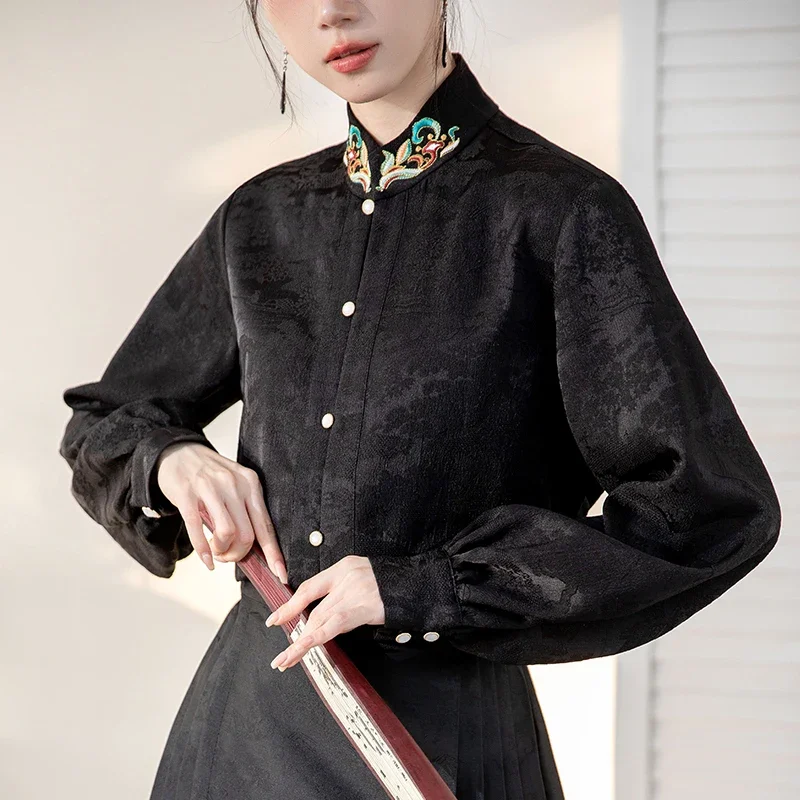 Satin Chinese Style Women Blouses Summer New 2024 Vintage Clothing Sales Loose Long Sleeves Tops Embroidery Women's Shirts
Satin Chinese Style Women Blouses Summer New 2024 Vintage Clothing Sales Loose Long Sleeves Tops Embroidery Women's Shirts