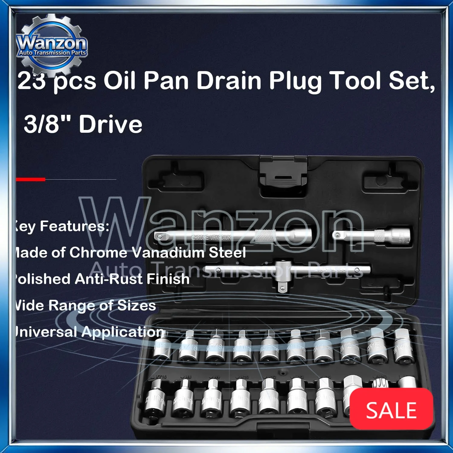 23 pcs set Oil Drain Plug Socket Set 3/8" Drive Transmission Oil Pan Screw Remover Tool Kit for Auto Maintenance Repair
23 pcs set Oil Drain Plug Socket Set 3/8" Drive Transmission Oil Pan Screw Remover Tool Kit for Auto Maintenance Repair