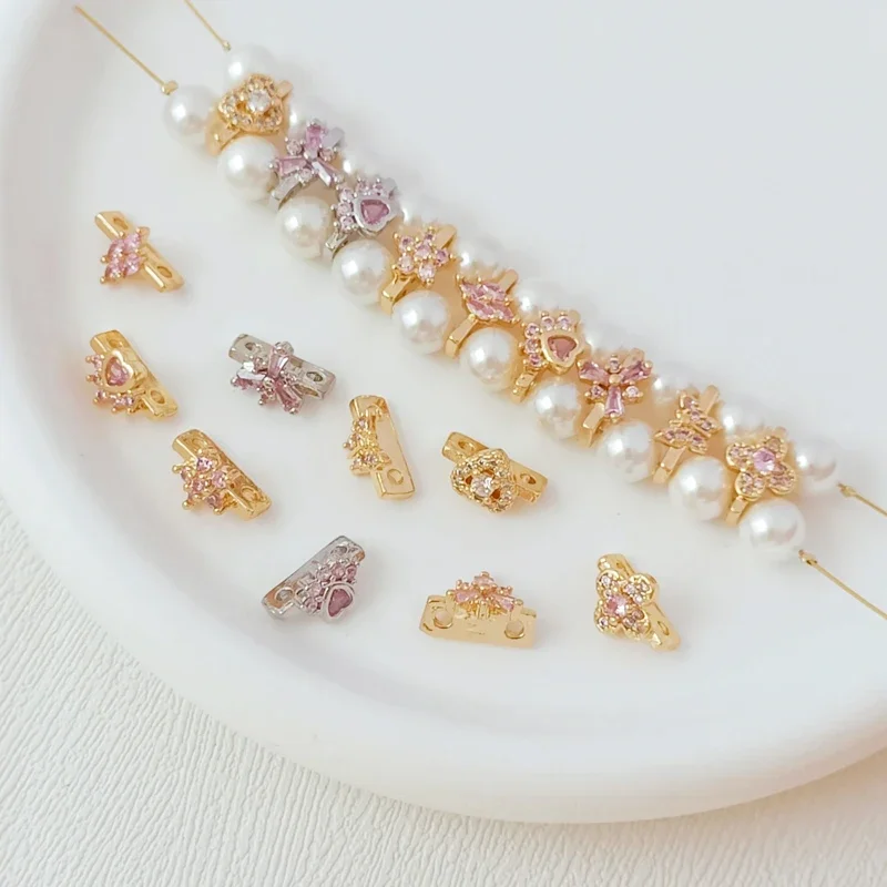 14K Gold-plated Zirconium Five-pointed Star Cross Flower Cat Paw Print Double-row Bracelet Pearl Spacer Double-hole Spacer Beads
14K Gold-plated Zirconium Five-pointed Star Cross Flower Cat Paw Print Double-row Bracelet Pearl Spacer Double-hole Spacer Beads