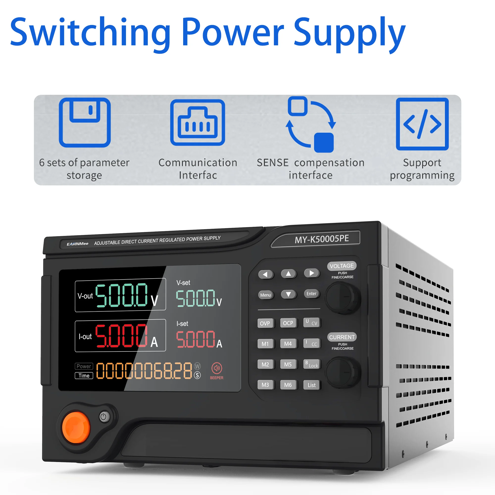 laboratory adjustable 500V 5A digital switching programmable dc power supply
laboratory adjustable 500V 5A digital switching programmable dc power supply