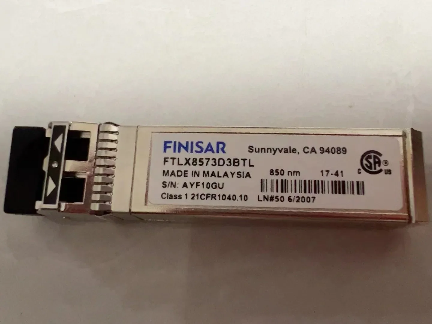 FINISAR 10GB SFP FTLX8573D3BTL SFP+ 10G 850NM 300M Multimode Dual Fiber Transceiver Module/Finisar Fiber Optical Module
FINISAR 10GB SFP FTLX8573D3BTL SFP+ 10G 850NM 300M Multimode Dual Fiber Transceiver Module/Finisar Fiber Optical Module