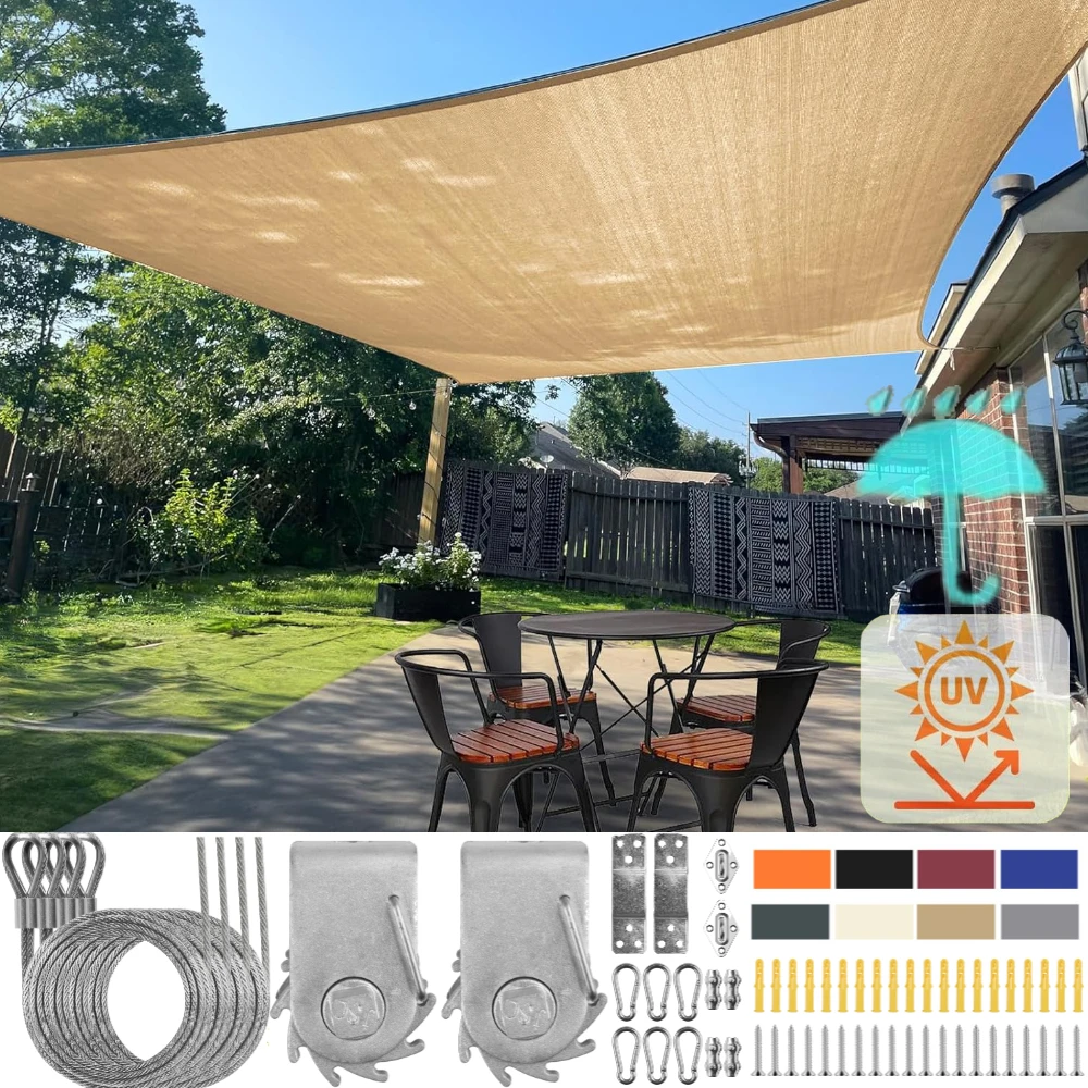 Waterproof Sun Shade Sail With Heavy Duty Hardware Kits UV Block Outdoor Shade Canopy Sunshade for Lawn Garden Backyard Pergola
Waterproof Sun Shade Sail With Heavy Duty Hardware Kits UV Block Outdoor Shade Canopy Sunshade for Lawn Garden Backyard Pergola