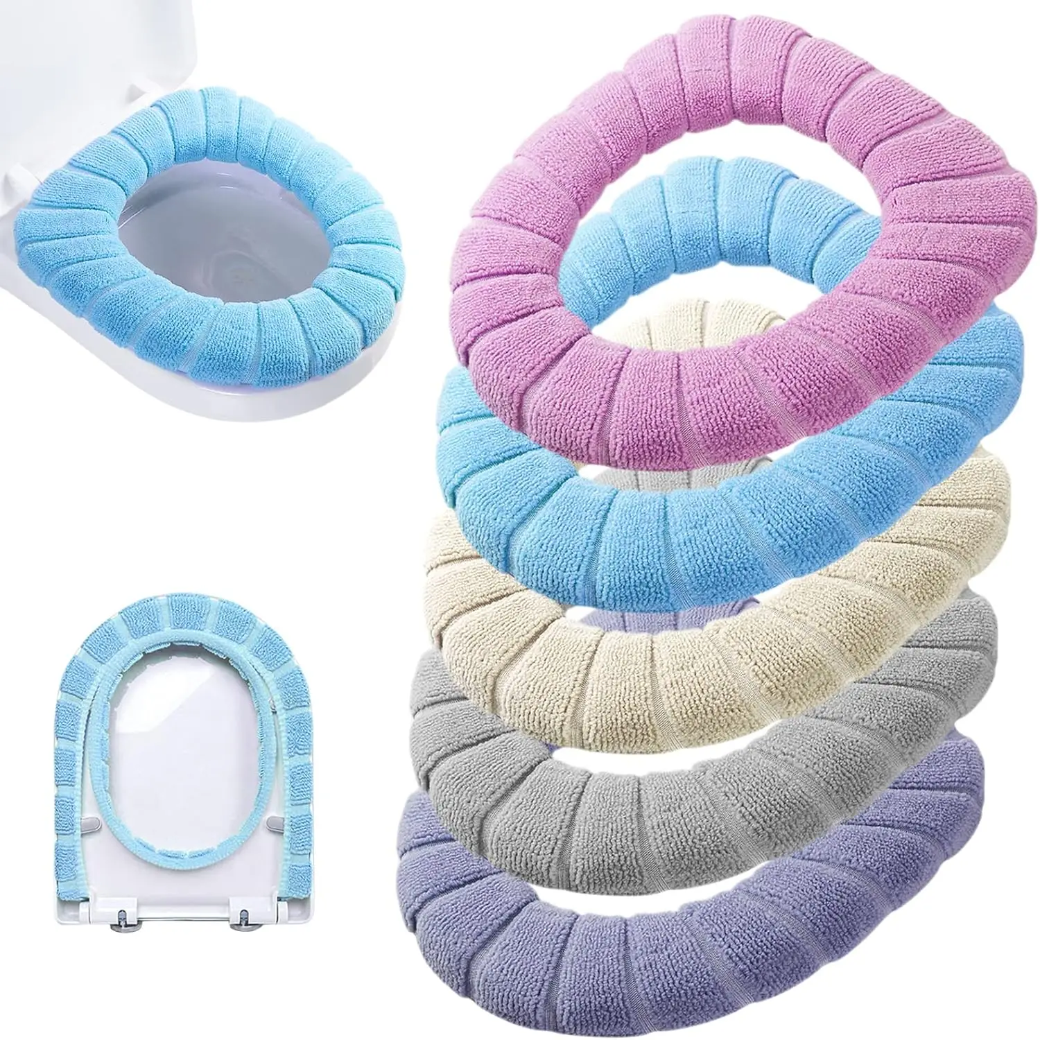5 Pack Thicker Toilet Seat Cover Pads - Soft Warmer Cushion Cover Stretchable Washable Fiber Cloth for Toilet Lid Seat, Easy
5 Pack Thicker Toilet Seat Cover Pads - Soft Warmer Cushion Cover Stretchable Washable Fiber Cloth for Toilet Lid Seat, Easy