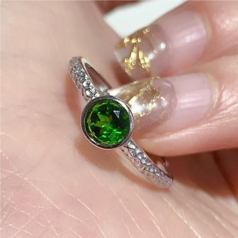 925 Sterling Silver Natural Diopside Ring for Women, 5x5mm 0.5ct Round Cut Classic Design Gemstone Ring, Fine Jewelry Gift
925 Sterling Silver Natural Diopside Ring for Women, 5x5mm 0.5ct Round Cut Classic Design Gemstone Ring, Fine Jewelry Gift
