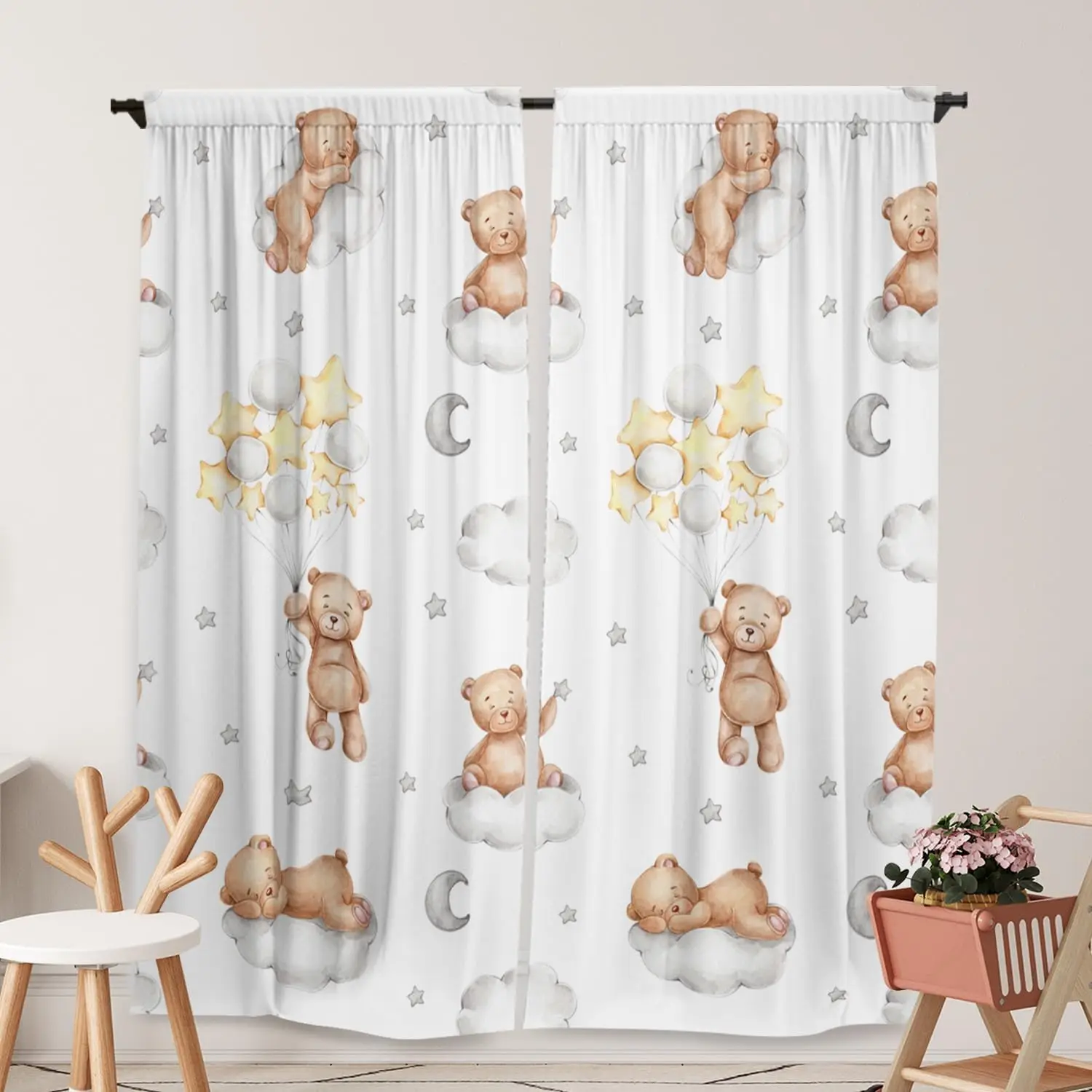 Bear Themed Curtains for Kids Boys Girls Kawaii Sleeping Bears Cloud Balloon Nursery Toddler Rod Pocket Drapes Home Living Room
Bear Themed Curtains for Kids Boys Girls Kawaii Sleeping Bears Cloud Balloon Nursery Toddler Rod Pocket Drapes Home Living Room