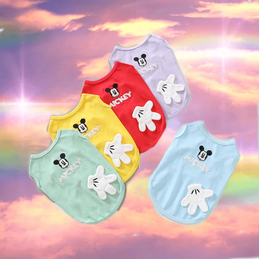 Весенняя одежда с Микки Маусом и милым рисунком собаки, модная футболка с короткими рукавами Disney, жилет, летняя одежда для собак
Весенняя одежда с Микки Маусом и милым рисунком собаки, модная футболка с короткими рукавами Disney, жилет, летняя одежда для собак