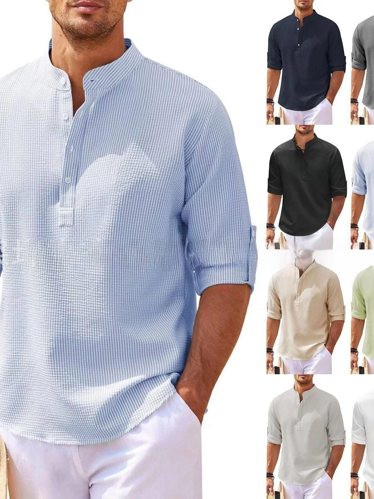 Long Sleeve Standing Collar Pure Men's Casual Shirt Thickened Durable Comfortable All Season Color Inner Wear for Men
Long Sleeve Standing Collar Pure Men's Casual Shirt Thickened Durable Comfortable All Season Color Inner Wear for Men
