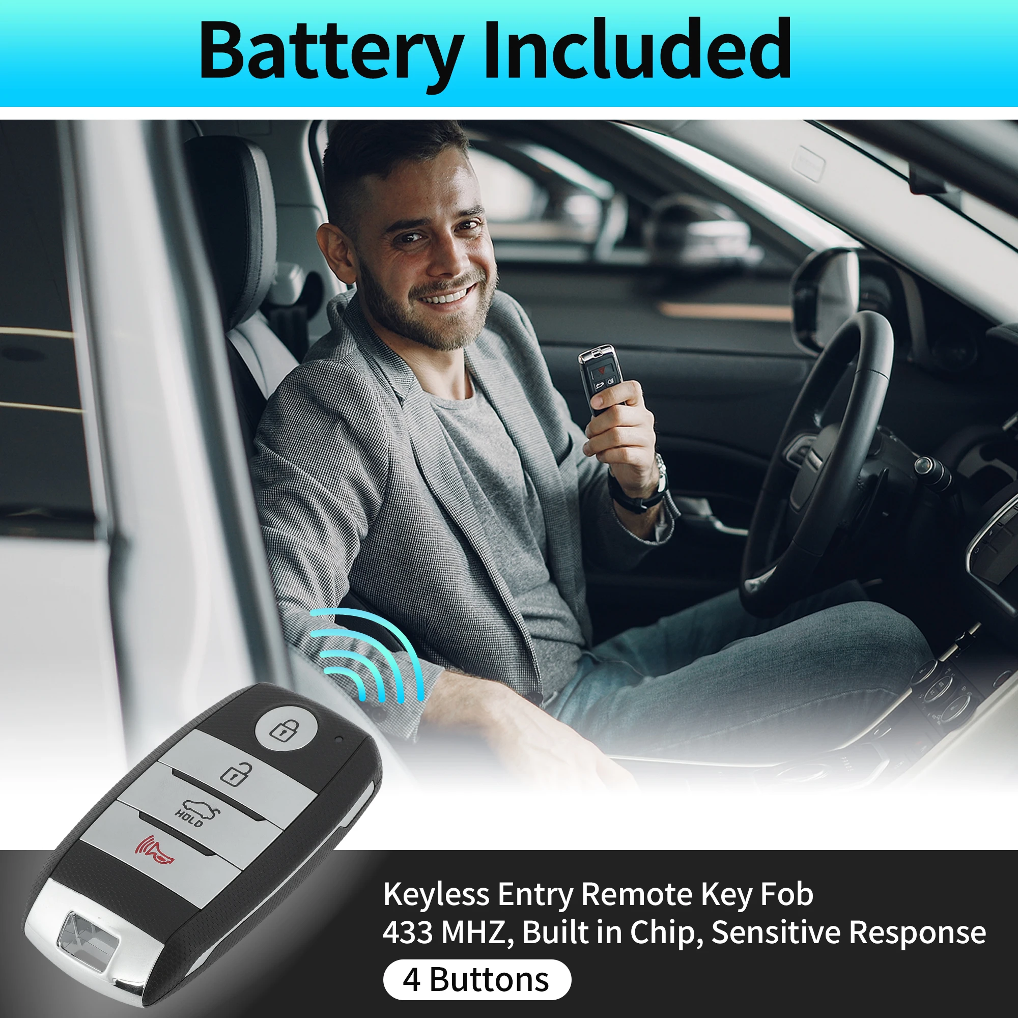 X Autohaux SY5JFFGE04 433 MHz Keyless Entry Remote Key Fob for Kia Optima 16-2020 4 Buttons
X Autohaux SY5JFFGE04 433 MHz Keyless Entry Remote Key Fob for Kia Optima 16-2020 4 Buttons