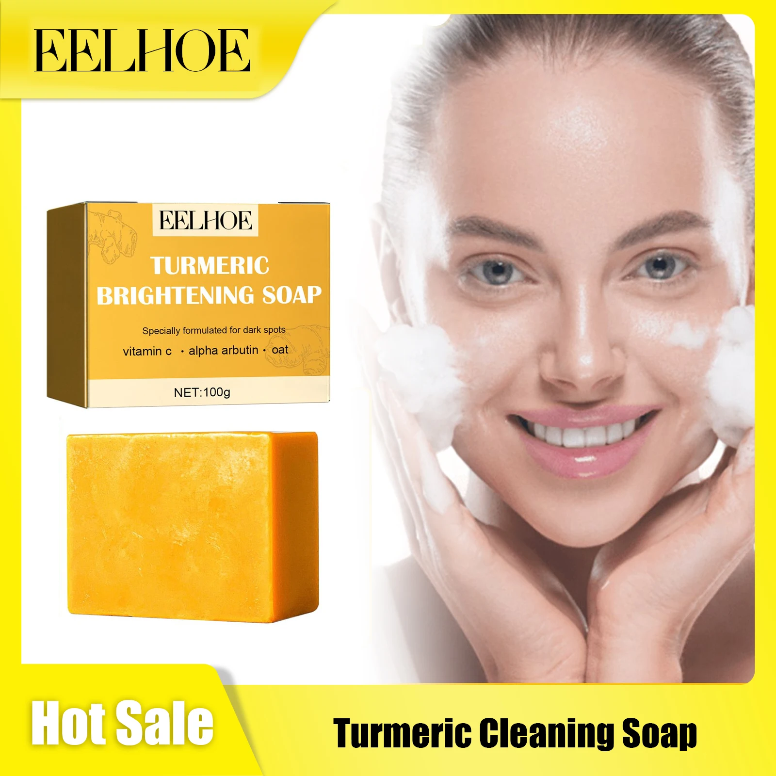EELHOE Turmeric Clean Soap Exfoliate Reduce Fine Line Brighten Skin Improve Roughness Deep Hydration Tender Skin Skin Sooth Soap
EELHOE Turmeric Clean Soap Exfoliate Reduce Fine Line Brighten Skin Improve Roughness Deep Hydration Tender Skin Skin Sooth Soap
