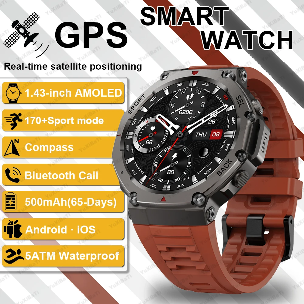 Smart Watch 466*466 AMOLED Full Touch Screen 5ATM Waterproof GPS 500mAh Battery Compass 170+ Sports Modes For iOS HUAWEI Xiaomi
Smart Watch 466*466 AMOLED Full Touch Screen 5ATM Waterproof GPS 500mAh Battery Compass 170+ Sports Modes For iOS HUAWEI Xiaomi