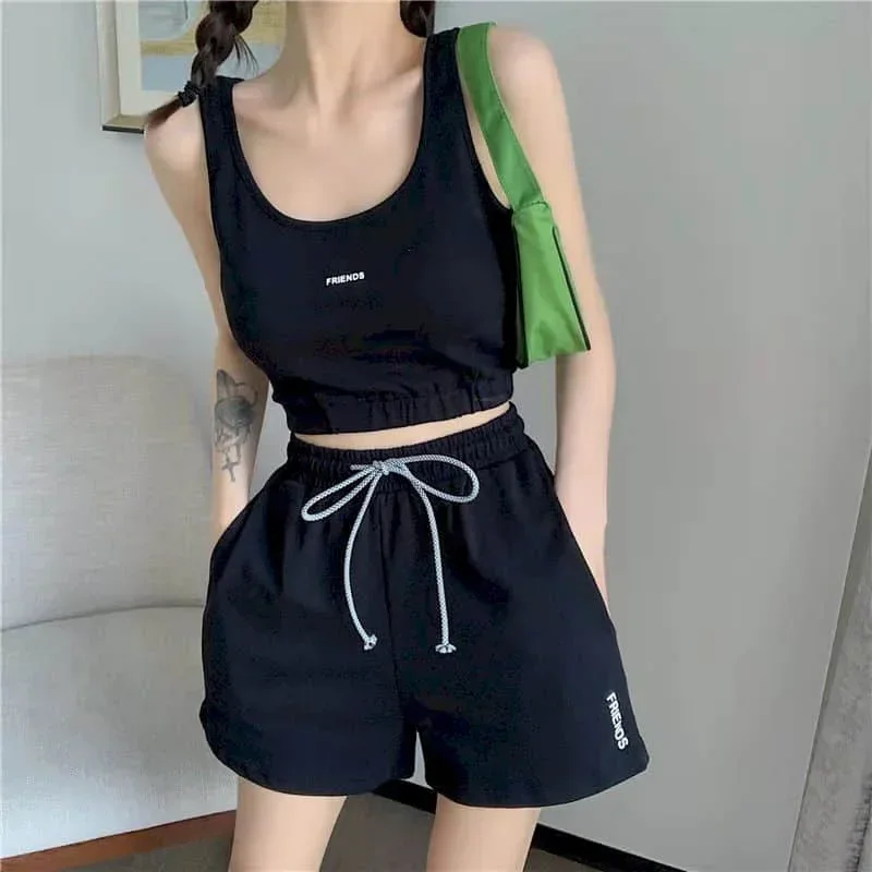 Pop Sportswear Summer Vest Shorts Two-piece Women New Fashion Casual Suit Summer Clothing For Women Shorts Sleeveless Tops
Pop Sportswear Summer Vest Shorts Two-piece Women New Fashion Casual Suit Summer Clothing For Women Shorts Sleeveless Tops