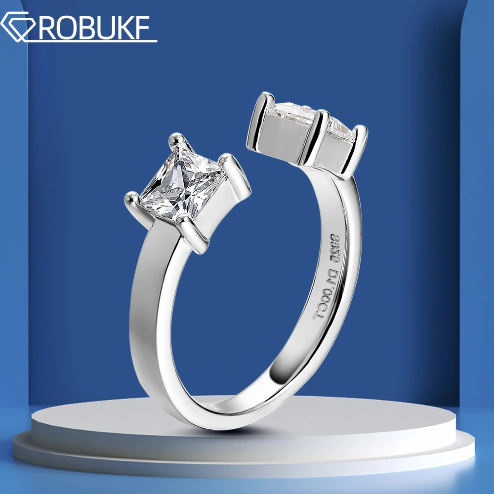 GRA Certified 4.5mm 1cttw Princess Cut Moissanite Rings for Women 100% 925 Sterling Silver Adjustable Wedding Band Party Jewelry
GRA Certified 4.5mm 1cttw Princess Cut Moissanite Rings for Women 100% 925 Sterling Silver Adjustable Wedding Band Party Jewelry