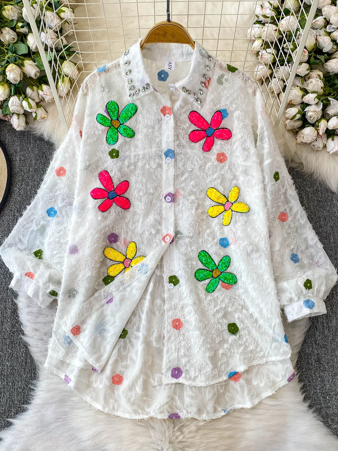 2026 New Autumn Women Turndown Collar Long Sleeve Shirt Heavy Industry Diamond Studded Sequin Flower Tassel Shirt Tops
2026 New Autumn Women Turndown Collar Long Sleeve Shirt Heavy Industry Diamond Studded Sequin Flower Tassel Shirt Tops