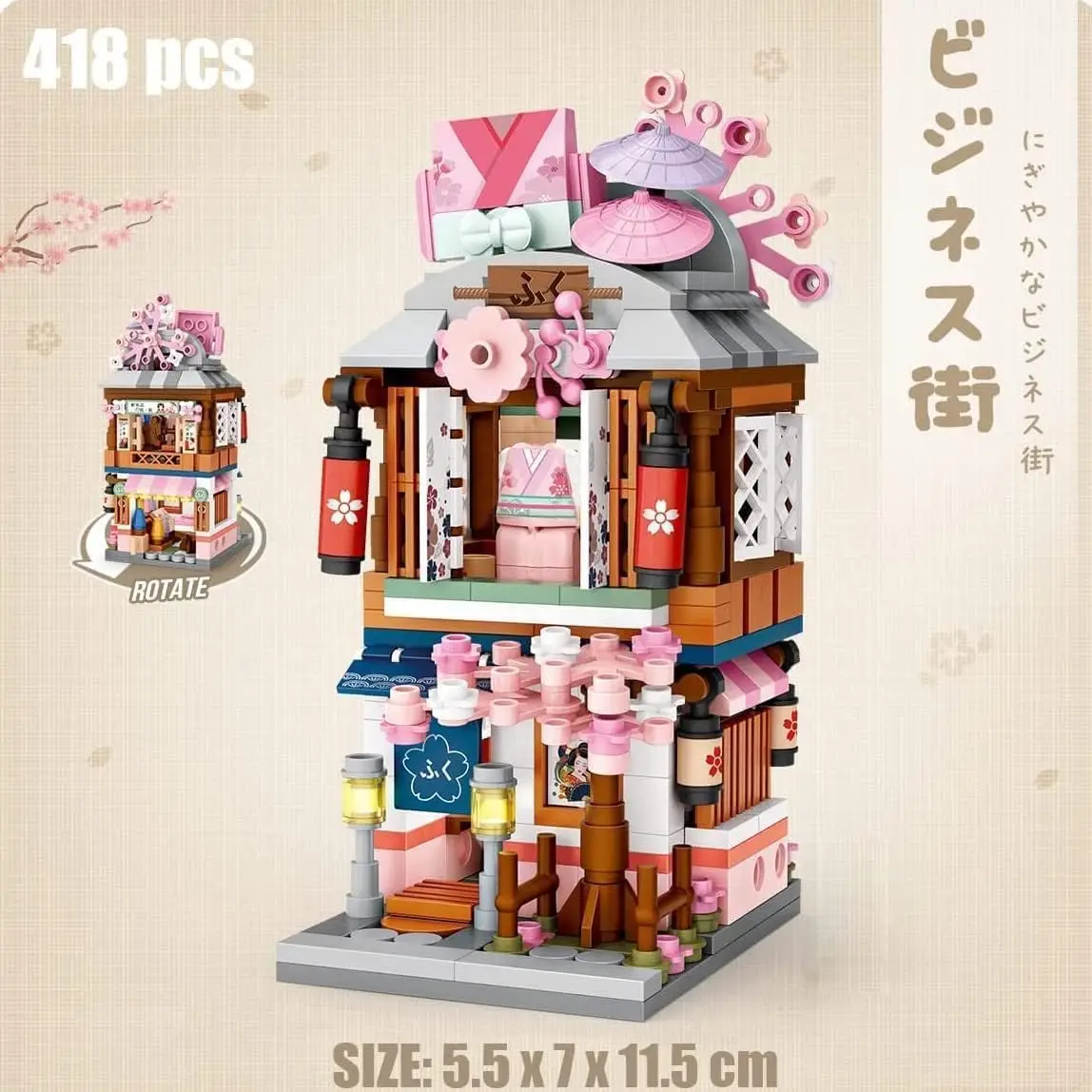 418Pcs Japanese Kimono Shop Street View Building Blocks, Mini DIY Architecture Modular Model Set Gift for Adults
418Pcs Japanese Kimono Shop Street View Building Blocks, Mini DIY Architecture Modular Model Set Gift for Adults