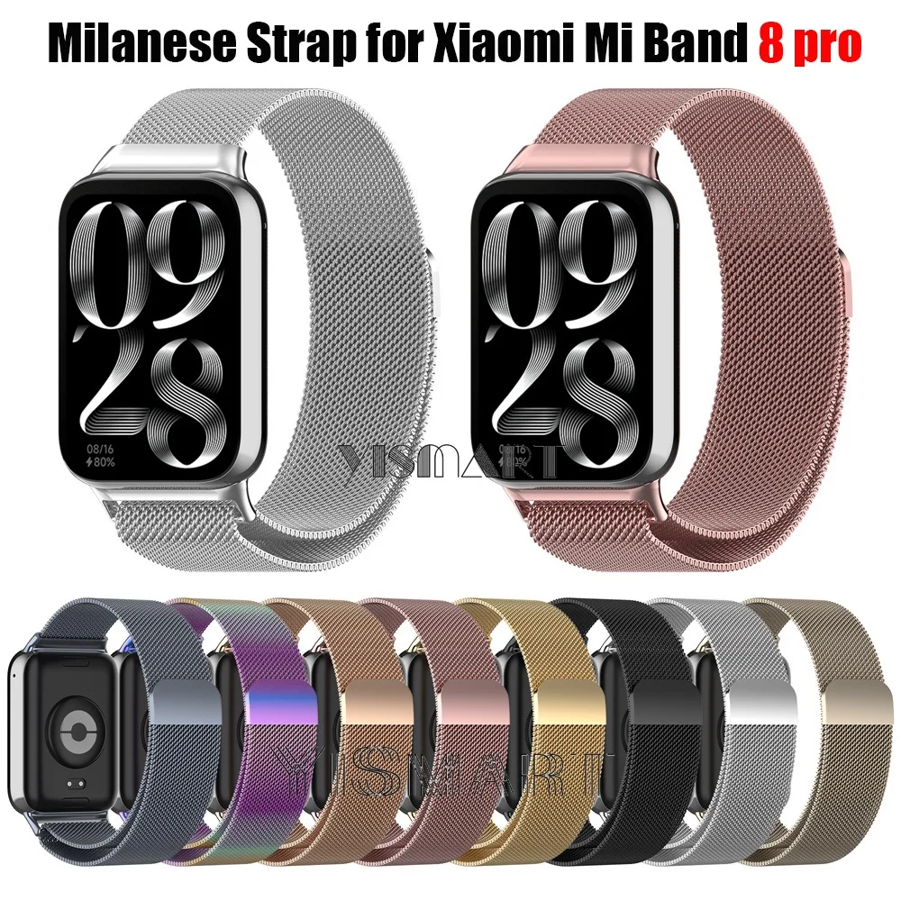 Миланская петля, ремешок для Xiaomi Mi Band 8 Pro, металлические разъемы, магнитный браслет из нержавеющей стали для MiBand 8 Pro, аксессуары
Миланская петля, ремешок для Xiaomi Mi Band 8 Pro, металлические разъемы, магнитный браслет из нержавеющей стали для MiBand 8 Pro, аксессуары