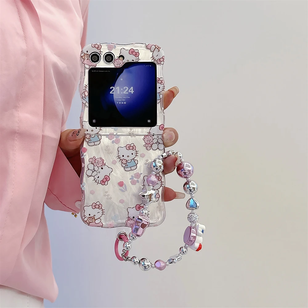 Cartoon Cute Hello Kitty with Bracelet Phone Case for Samsung Galaxy Z Flip 3 4 Z Flip 5 6 5G PC Hard Anti-drop Back Cover Funda
Cartoon Cute Hello Kitty with Bracelet Phone Case for Samsung Galaxy Z Flip 3 4 Z Flip 5 6 5G PC Hard Anti-drop Back Cover Funda