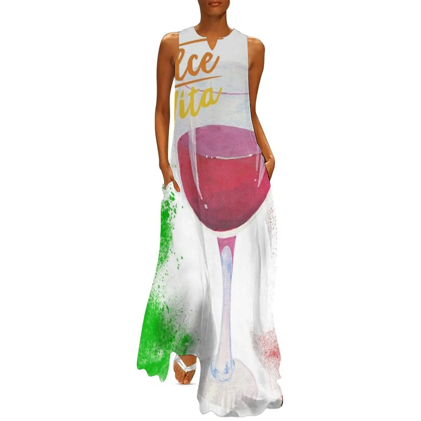 ITALIA LA DOLCE VITA T-SHIRT Long Dress Summer women's clothing women evening dress women dresses
ITALIA LA DOLCE VITA T-SHIRT Long Dress Summer women's clothing women evening dress women dresses