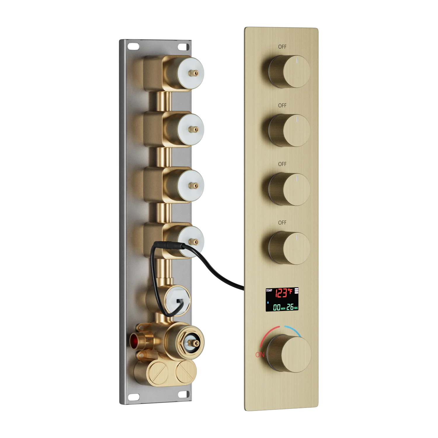 4 Way Wall Mount Shower Faucet Water Shower Mixer Intelligent Digital Display Brass Concealed Shower Valve
4 Way Wall Mount Shower Faucet Water Shower Mixer Intelligent Digital Display Brass Concealed Shower Valve