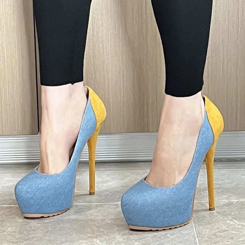 Olomm Handmade Women Pumps Jeans Sexy Thin High Heels Round Toe Elegant Yellow Party Shoes Ladies Plus US Size 5-20
Olomm Handmade Women Pumps Jeans Sexy Thin High Heels Round Toe Elegant Yellow Party Shoes Ladies Plus US Size 5-20