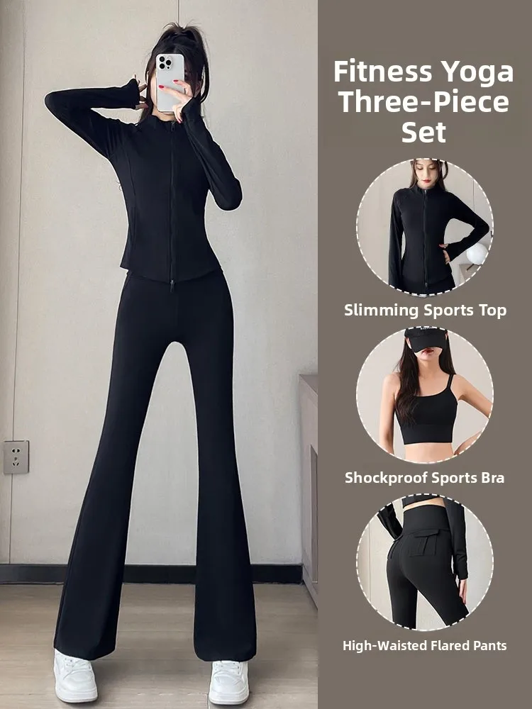 Fashionable Yoga Wear Women's Fitness Sport Vest Mountain Climbing Top Long Pants Nylon Spandex Zipper Closure Three Piece Set
Fashionable Yoga Wear Women's Fitness Sport Vest Mountain Climbing Top Long Pants Nylon Spandex Zipper Closure Three Piece Set