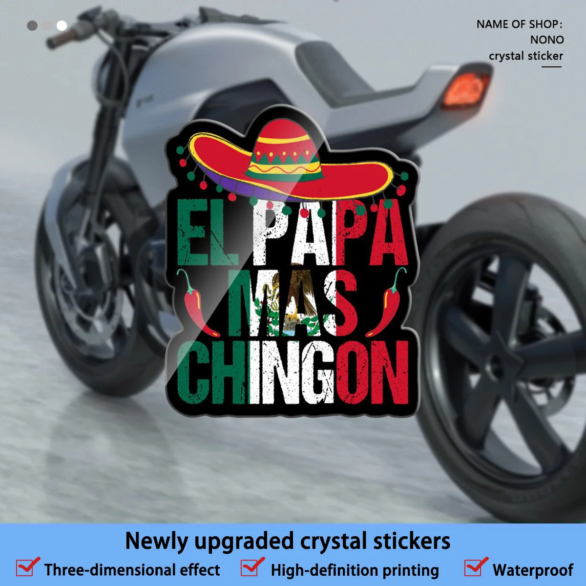 Coolest Pope" Decorative Sticker, Hat and Chili Pepper Design, for Car, Motorcycle, Gas Tank, Helmet, and Vehicle Accessories
Coolest Pope" Decorative Sticker, Hat and Chili Pepper Design, for Car, Motorcycle, Gas Tank, Helmet, and Vehicle Accessories