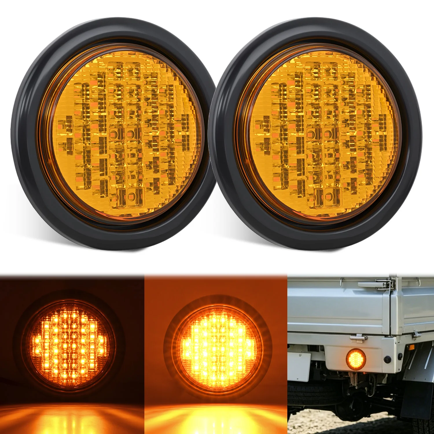 Nilight Trailer Tail Light 2PCS 4Inch Round 40 LED Red Marker Clearance Stop Brake Turn Signal Running Taillight Surface Mount Grommet Plugs IP67 Waterproof for Trailer Truck Pickup Camper RV BUS
Nilight Trailer Tail Light 2PCS 4Inch Round 40 LED Red Marker Clearance Stop Brake Turn Signal Running Taillight Surface Mount Grommet Plugs IP67 Waterproof for Trailer Truck Pickup Camper RV BUS
