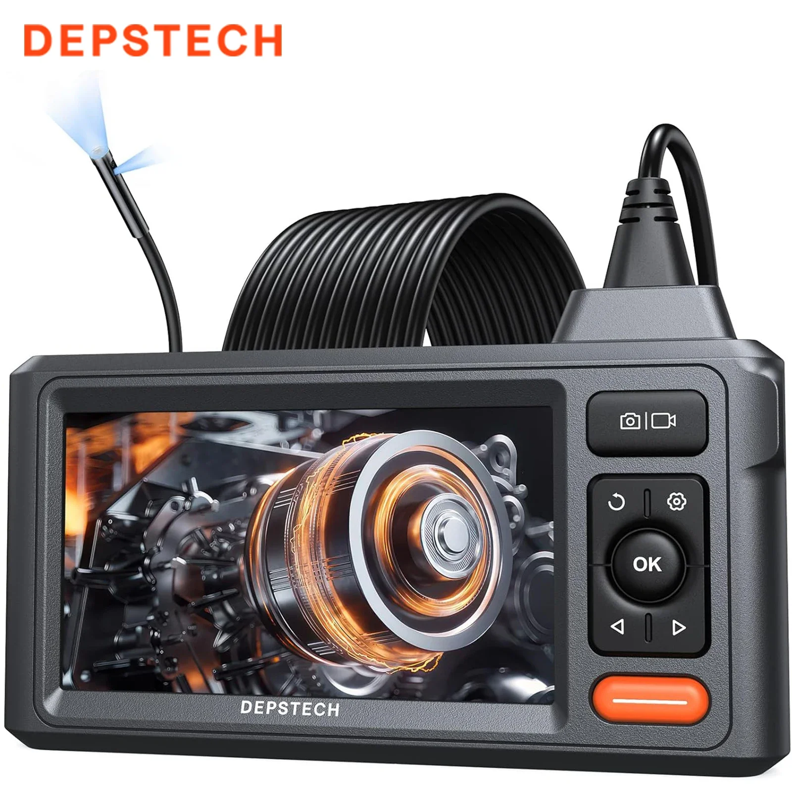 DEPSTECH DS620-DL-5M Endoscope Camera, 1080P 8mm Dual Lens, 5-inch Large IPS Screen, 5 Meters Cable, IP67 Waterproof, with Hook
DEPSTECH DS620-DL-5M Endoscope Camera, 1080P 8mm Dual Lens, 5-inch Large IPS Screen, 5 Meters Cable, IP67 Waterproof, with Hook