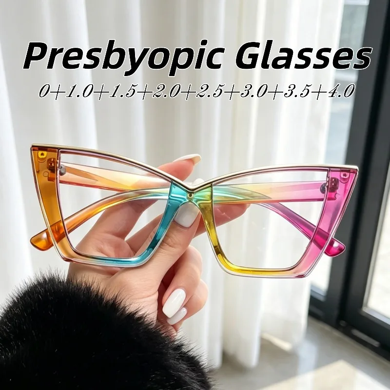 New Fashion Large Frame Cat-Eye Anti-Blue Light Presbyopia Eyeglasses Women's Retro Street Style HD High Quality Reading Eyewear
New Fashion Large Frame Cat-Eye Anti-Blue Light Presbyopia Eyeglasses Women's Retro Street Style HD High Quality Reading Eyewear