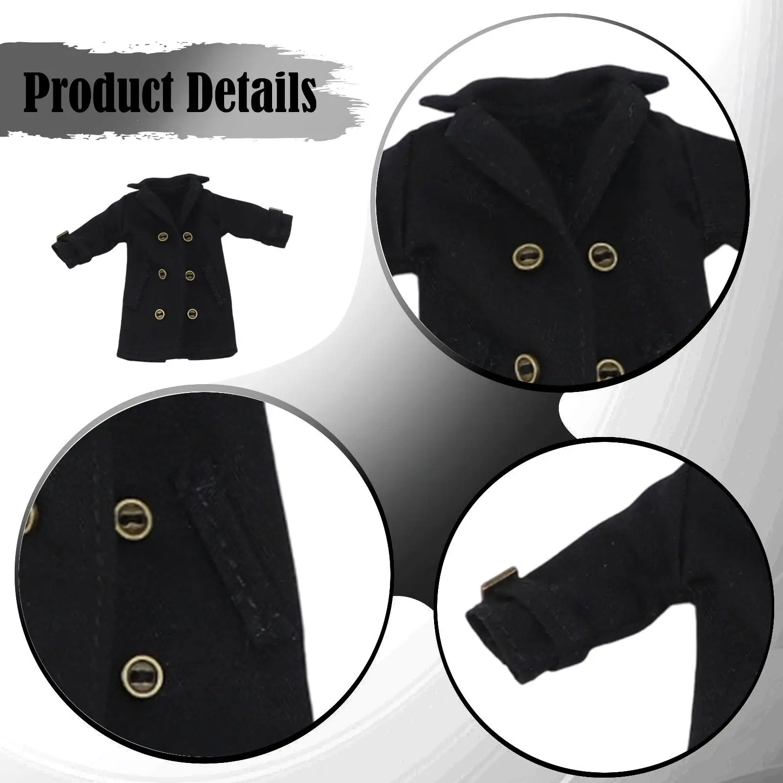 1/12 Action Figure Clothes Trench Coat Fabric, Mini Fashion Photo Prop Doll Costume Accessories for 6 inch Female Body
1/12 Action Figure Clothes Trench Coat Fabric, Mini Fashion Photo Prop Doll Costume Accessories for 6 inch Female Body
