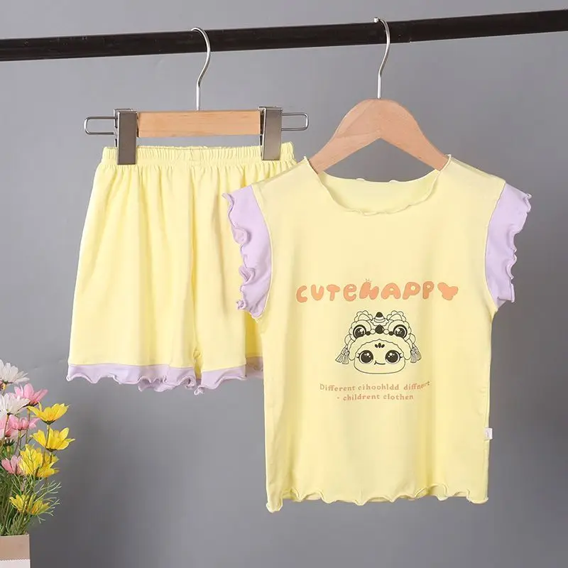 Summer Girls Lightweight 2-Piece Pajamas Set with Shorts for Baby Kids Home Loungewear
Summer Girls Lightweight 2-Piece Pajamas Set with Shorts for Baby Kids Home Loungewear