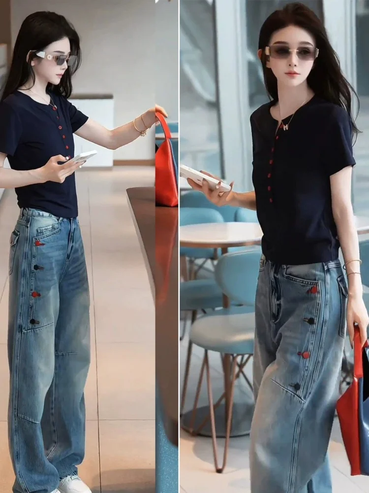 High Waist Wide Leg Jeans Women's Style Loose Banana Pants Straight Cut Trousers Korean Fashion Summer 2026 Long Pants
High Waist Wide Leg Jeans Women's Style Loose Banana Pants Straight Cut Trousers Korean Fashion Summer 2026 Long Pants