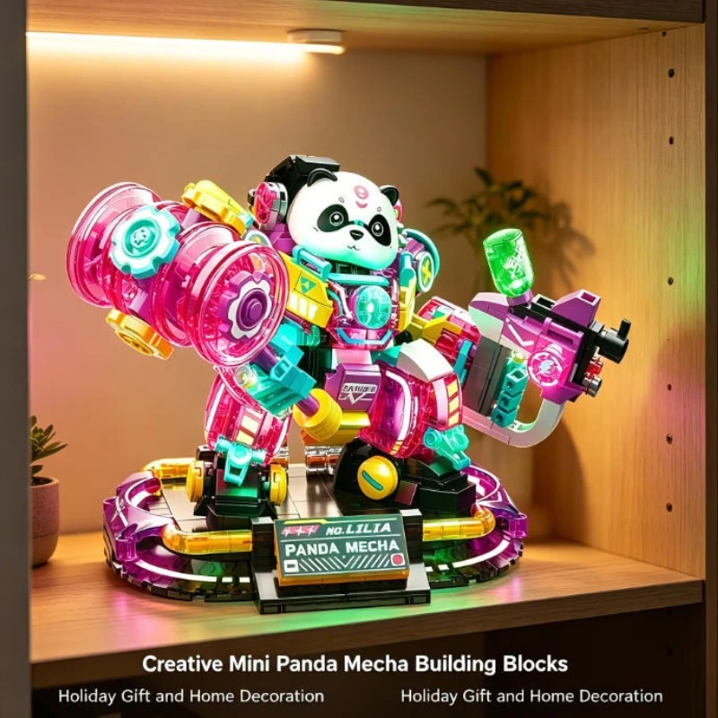 Creative Mini Panda Mecha Building Blocks, Pink Green Luminous Bricks Assembled Figure Model, Holiday Gift and Home Decoration
Creative Mini Panda Mecha Building Blocks, Pink Green Luminous Bricks Assembled Figure Model, Holiday Gift and Home Decoration