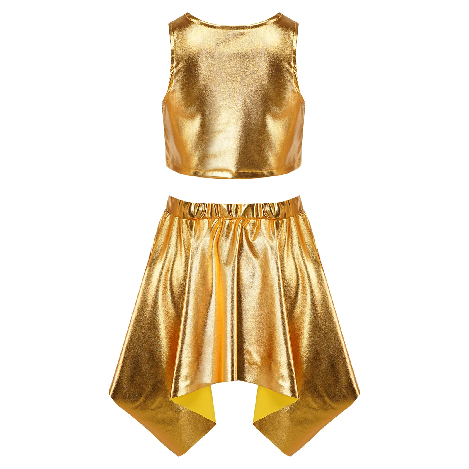 Children Disco Jazz Dancewear Cheerleading Chorus Performance Costume Kids Girls Metallic Dance Outfit Cheerleader Uniforms
Children Disco Jazz Dancewear Cheerleading Chorus Performance Costume Kids Girls Metallic Dance Outfit Cheerleader Uniforms